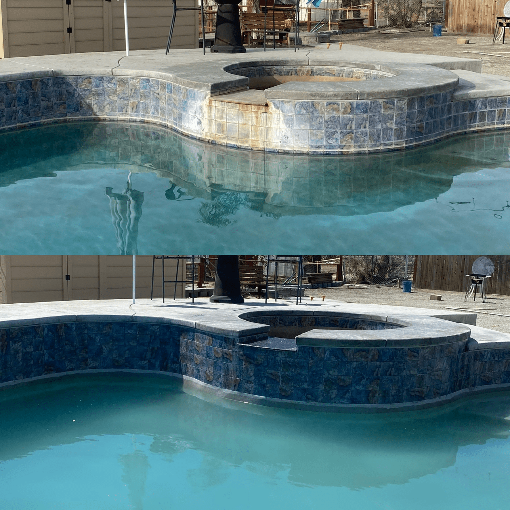 Before and After Image of a Pool